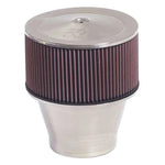 K&N 58-1191 velocity stack assembly with red air filter and mirror-finish stainless steel base