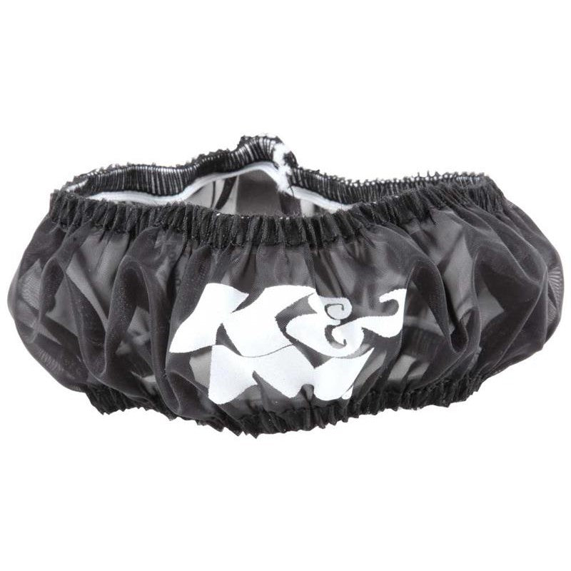 Black K&N Drycharger air filter wrap HD-0800DK, silicone-treated polyester mesh for water resistance.