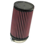 K&N RU-1480 universal round tapered air filter with a 2.75-inch 10-degree angled rubber flange and 7-inch height.