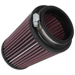 K&N RU-5111 universal round tapered air filter with a black rubber flange and pleated filter media.