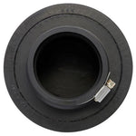 K&N RU-3570 round tapered universal rubber air filter with pink oiled cotton media and a 3 inch black rubber flange.