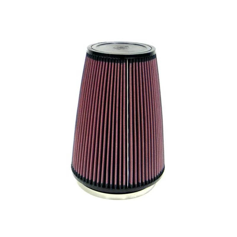 K&N RU-3280 universal rubber air filter with 6-inch flange, 7.5-inch base, and 10-inch height