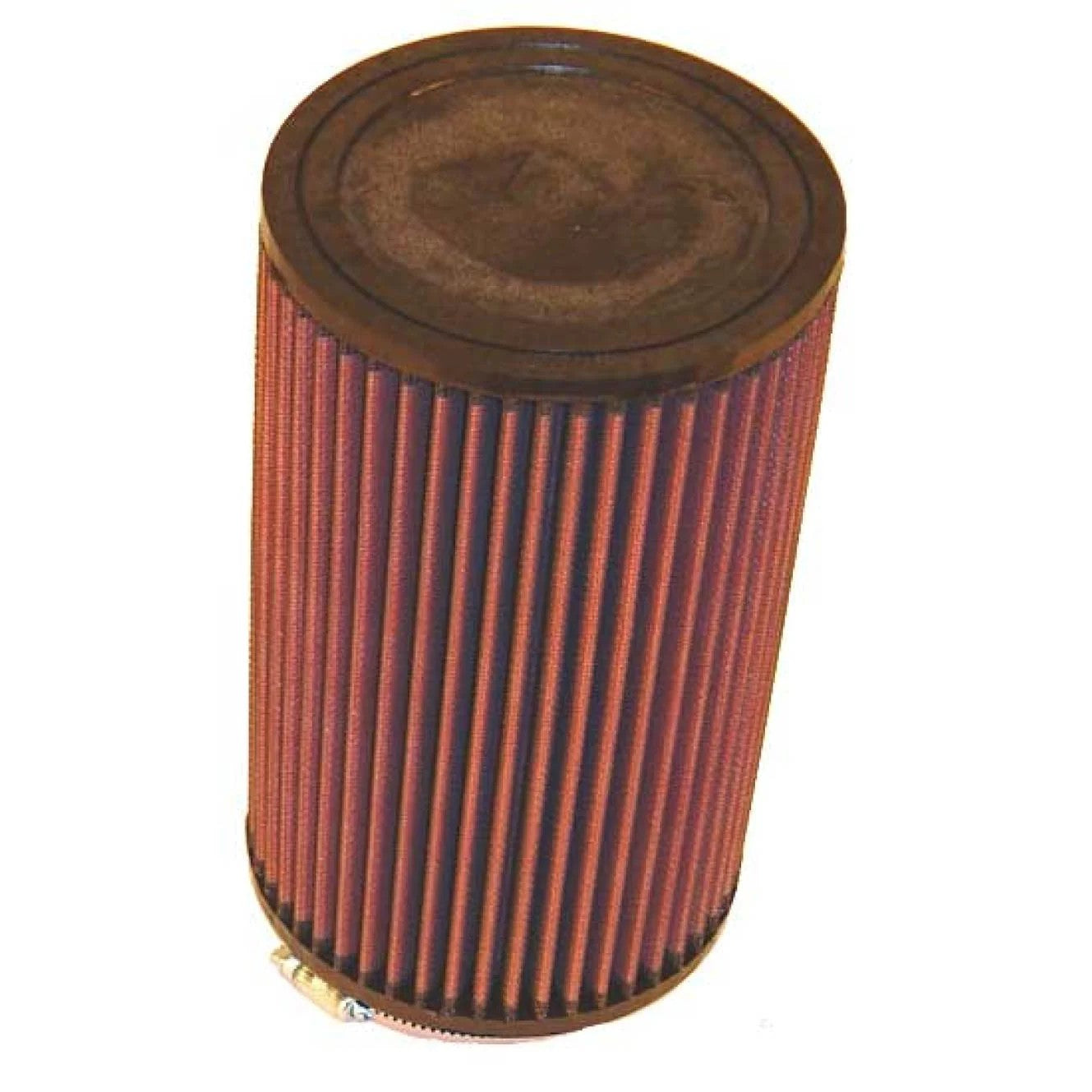 K&N RU-1785 universal round straight air filter with a 3.5-inch black rubber flange and red pleated filter media.