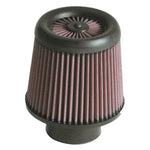 K&N RX-4990 XStream universal air filter with 3-inch flange, 6-inch base, and pleated cotton media top.