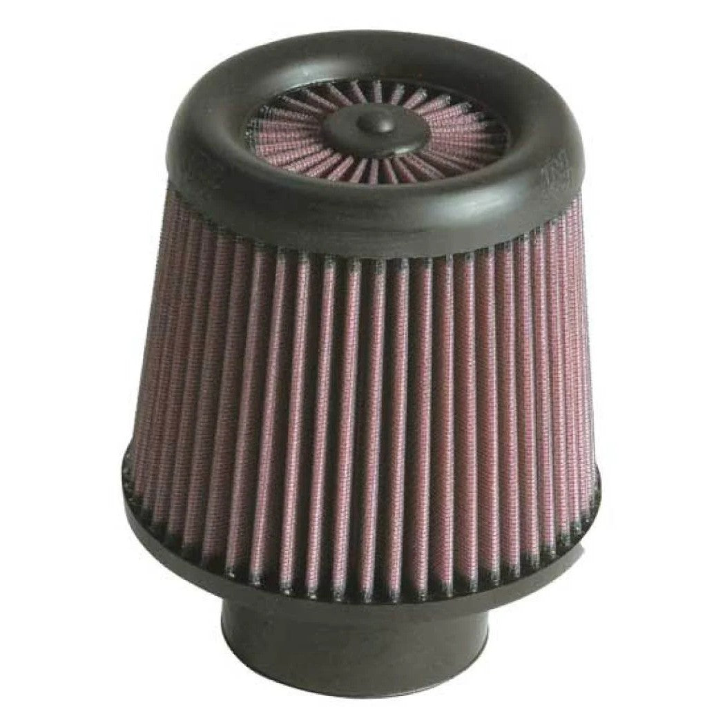 K&N RX-4990 XStream universal air filter with 3-inch flange, 6-inch base, and pleated cotton media top.
