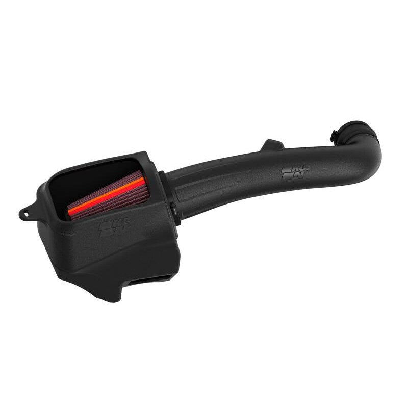 K&N NextGen cold air intake system with black HDPE tube and conical oiled cotton filter for Jeep Wrangler V6-3.6L