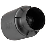 K&N Orion 54 Series universal air cleaner assembly with black injection-molded heat shield and 76mm flange.