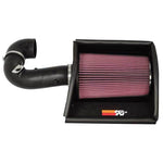 K&N 77 Series Performance Intake Kit with mandrel-bent aluminum tube and red oiled cotton air filter