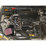 Polished K&N Typhoon air intake system 69-8700TP with red conical filter and heat shield for 2001-2005 Lexus IS300.