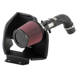 K&N Typhoon cold air intake kit with textured finish aluminum tube and red conical air filter for Toyota 2.4L