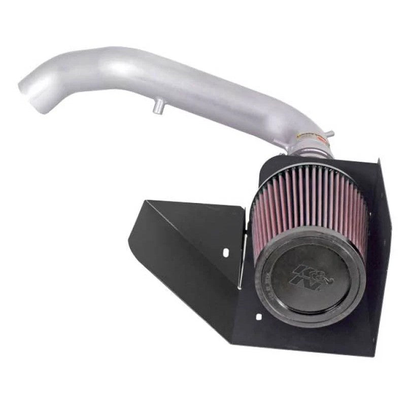 K&N Typhoon 69-9000TS air intake system with silver aluminum tube, red conical filter, and black heat shield for Volvo T5