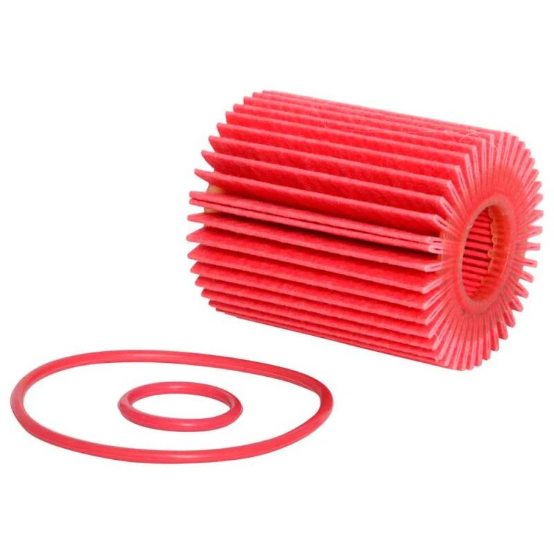 K&N HP-7023 performance cartridge oil filter with premium filtration media for select Toyota and Lexus vehicles.