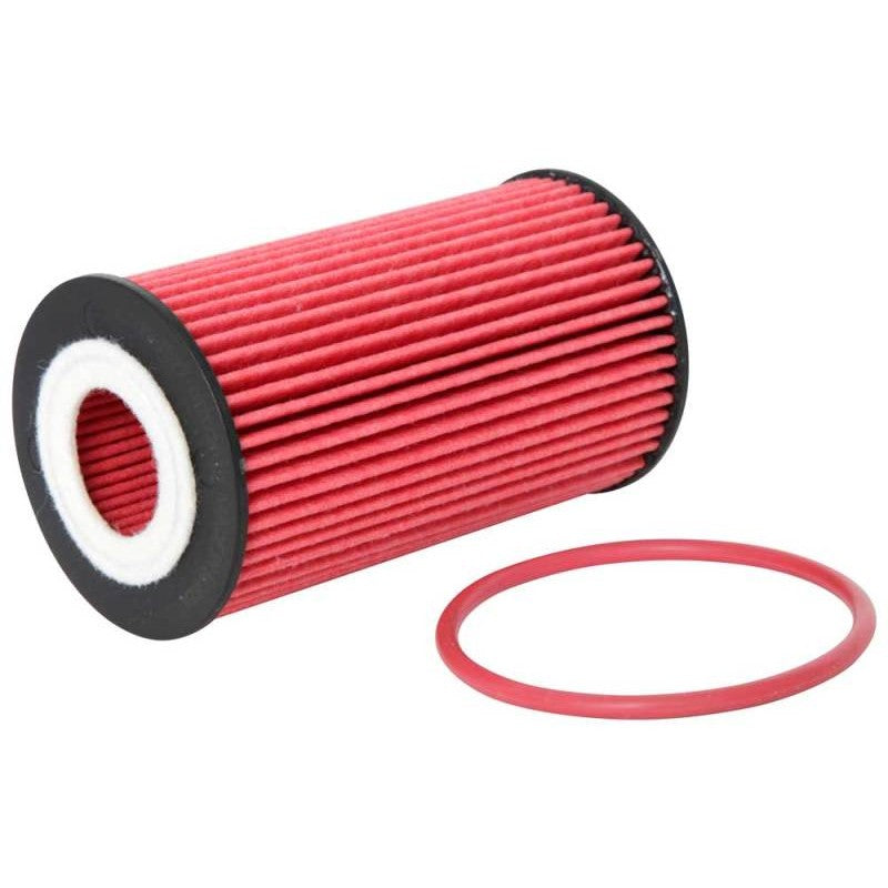 K&N HP-7027 performance cartridge oil filter for GM 1.4L, 1.6L, and 1.8L engines.