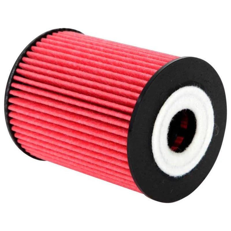 K&N HP-7035 high-flow cartridge performance oil filter for Genesis, Hyundai, and Kia 3.8L engines.