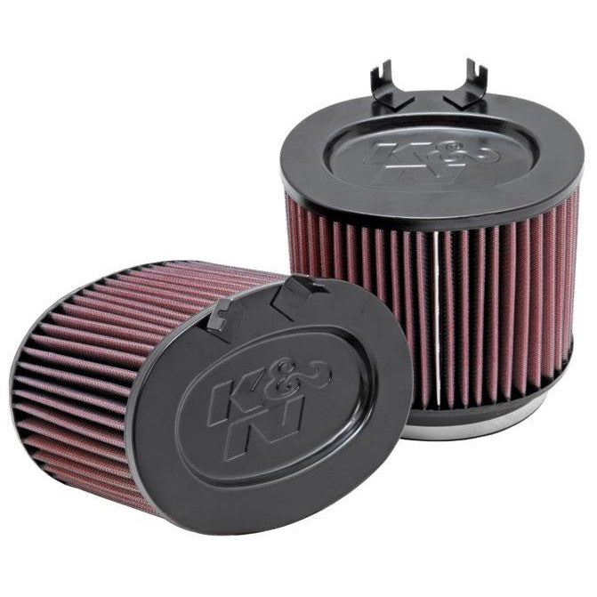 K&N E-1999 high-flow replacement air filter with pleated red oiled cotton media for 2009-2012 Porsche 911.