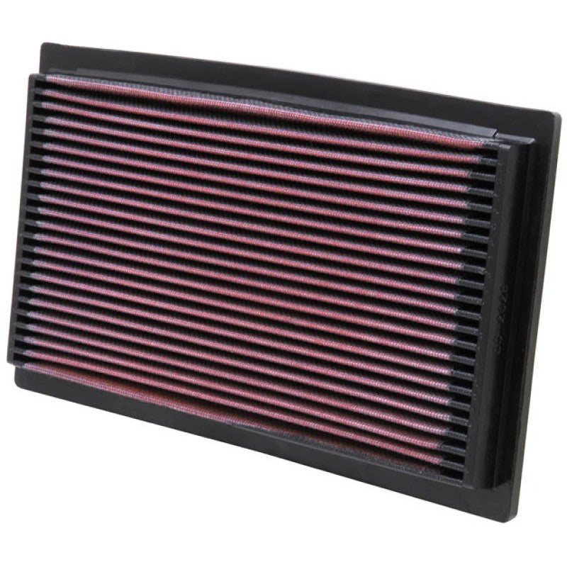 K&N 33-2029 high-flow replacement air filter with oiled cotton media for 1983-1998 Audi and VW air boxes.