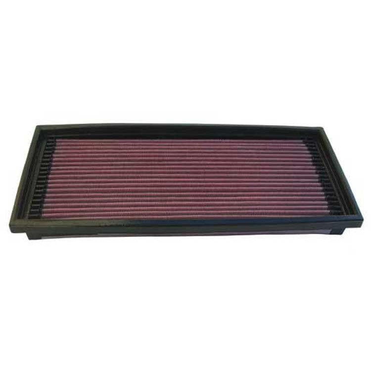 K&N 33-2014 High-Flow replacement air filter with red pleated oiled cotton media for 1985-1989 Chevrolet Corvette.