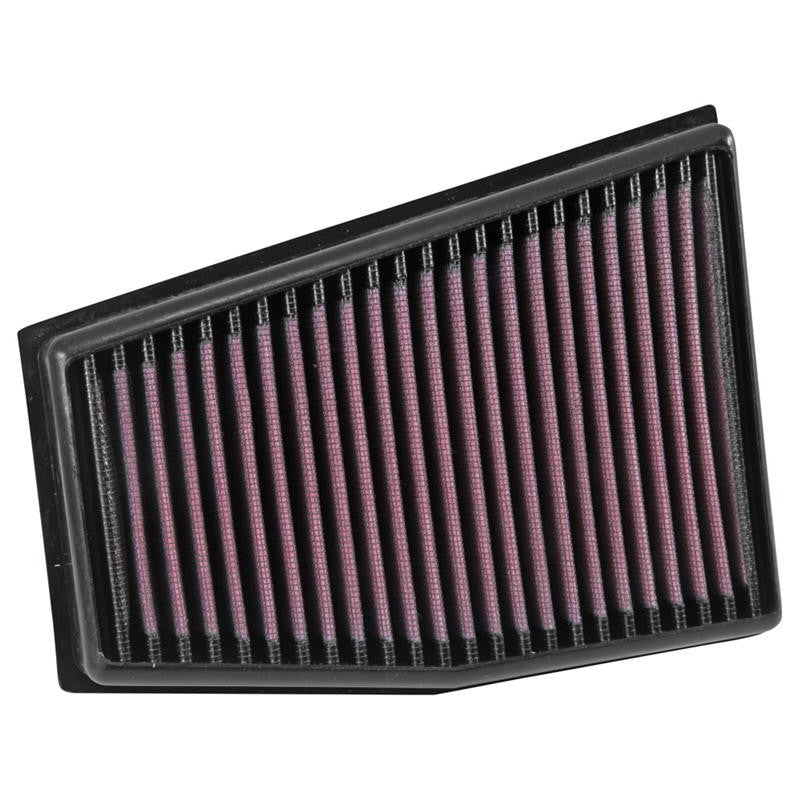 K&N 33-3032 High-Flow oiled cotton replacement air filter for Audi RS5 right intake box