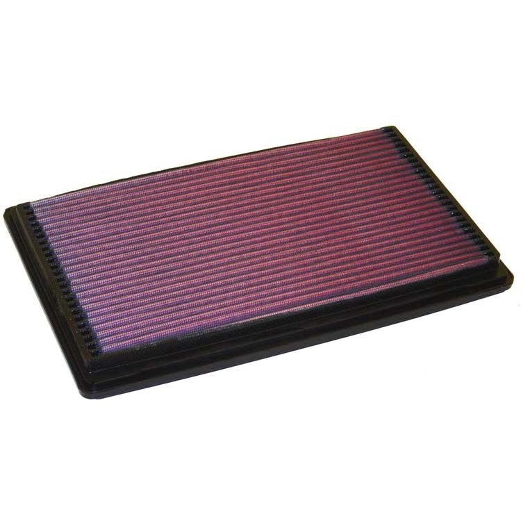 K&N high-flow oiled cotton replacement air filter with red pleated media for 1999-2004 Ford F-150 Lightning.