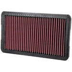 K&N 33-2530 high-flow replacement air filter with red oiled cotton gauze media for BMW and Porsche.