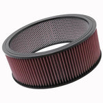 K&N E-3760 round high-flow air filter with 14-inch outer diameter and inner wire support.