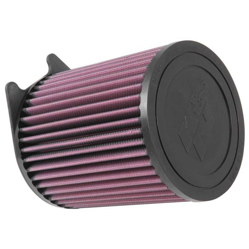 K&N E-0661 round straight air filter with red oiled cotton media and black rubber seals