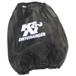K&N RF-1048DK black tapered Drycharger air filter wrap with 7.5-inch base and 4.5-inch top diameter
