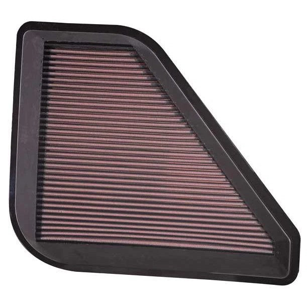 K&N 33-2394 high-flow oiled cotton drop-in air filter with red pleated media and black rubber frame.