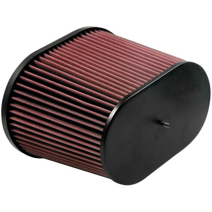 K&N RC-5178 universal oval straight air filter with 3.688 inch flange and red pleated media.
