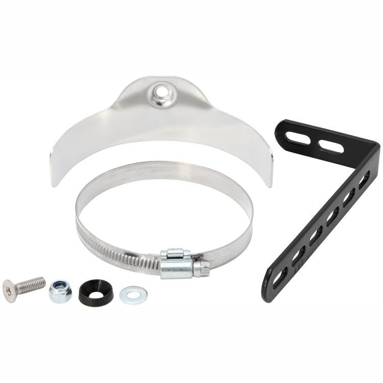 K&N Universal Apollo induction system mounting bracket with included hose clamp and zinc-plated hardware.