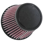 K&N RF-9160 round tapered universal air filter with red cotton media and 3-1/8 inch black rubber flange