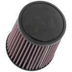K&N RU-4650 universal tapered air filter with 3-inch rubber flange and red cotton gauze media