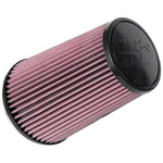 K&N RU-1008 round tapered universal clamp-on air filter with red pleated media and black rubber flange