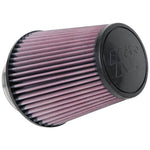 K&N RU-1032 conical universal clamp-on air filter with a 4-inch black rubber flange and pleated red filter media.