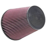 K&N RU-1044 Universal Clamp-On Air Filter with 6-inch flange and red pleated cotton filter media