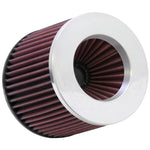 K&N RR-3003 round tapered universal air filter with 3 inch flange and polished inverted top.