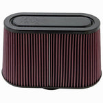K&N RP-5103 universal air filter with red pleated cotton media and glossy carbon fiber top and base.