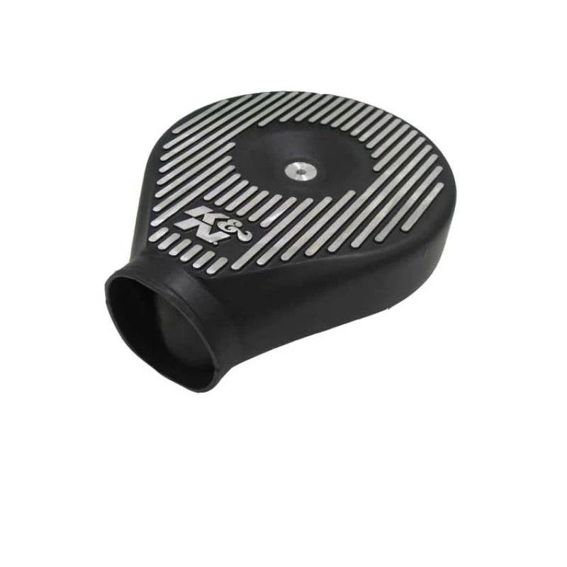 Black K&N 85-1060 universal plenum measuring 11.89 inches long and 9 inches in diameter.