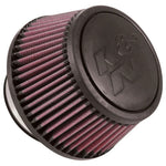 K&N RU-5288 tapered clamp-on air filter with red oiled cotton media and 3-inch black rubber flange.