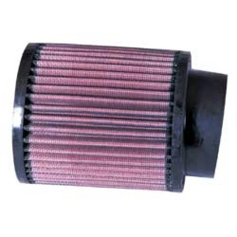 K&N RB-0910 universal air filter with a 3-inch 5-degree angled black rubber mounting flange