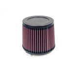 K&N RU-4260 universal tapered cone air filter with 4.5 inch flange and black rubber base and top
