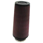 K&N RE-0860 universal round tapered air filter with red pleated media and black rubber flange.