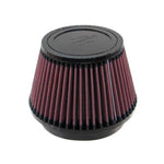 K&N RU-5163 universal conical air filter with 5-inch rubber flange and washable cotton gauze filtration media.