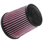 K&N RU-9630 Universal Tapered Air Filter with 2.5 inch flange ID, red pleated cotton media, and black rubber base.