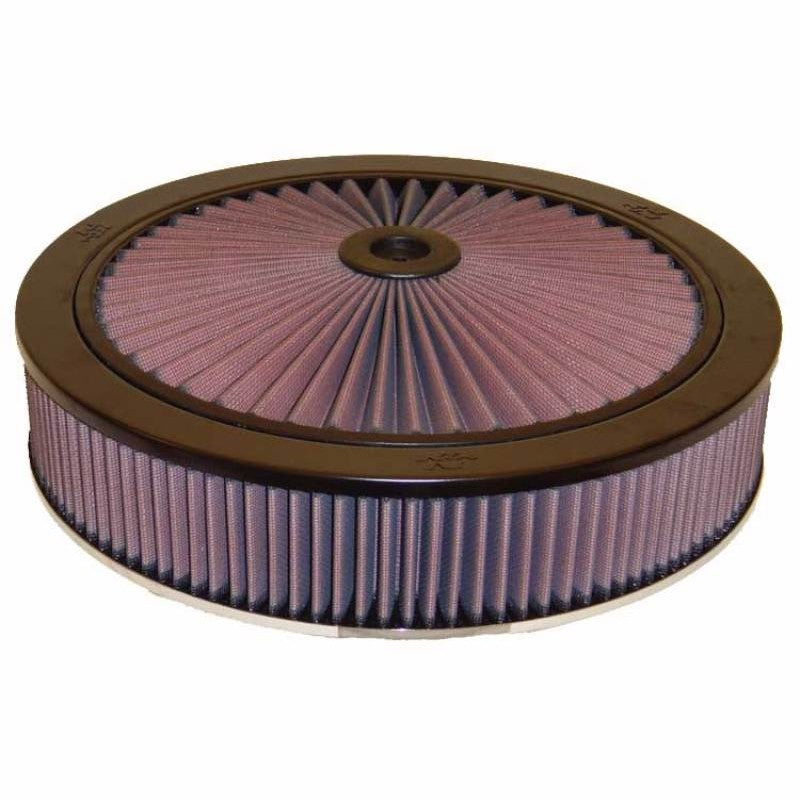 K&N X-Stream 14-inch pleated air filter top assembly with 5.125-inch neck flange and integrated center vent