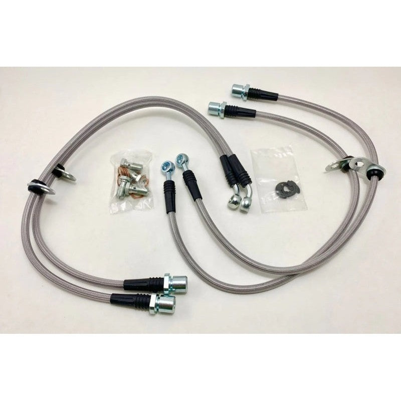 Kartboy extended length brake lines with fittings for 2018-2021 Subaru Crosstrek and Forester.