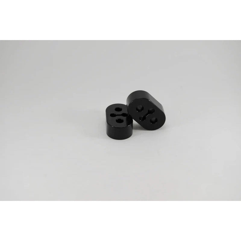 Black Kartboy 10mm exhaust hanger with dual-hole mounting for Subaru vehicles