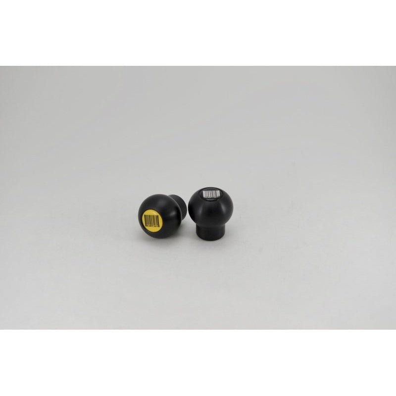 Black spherical Kartboy Knuckleball shift knob for Subaru 6-speed manual transmissions.