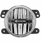 KC HiLiTES 1497 Gravity G4 4-inch clear LED fog light with magnesium housing for 2010-2018 Jeep Wrangler JK.