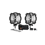 Two KC HiLiTES 6-inch Pro6 Gravity LED lights with black Infinity Rings and adjustable universal ball mounts.